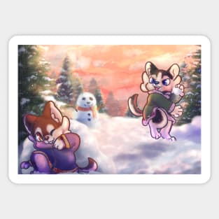 Snowball Fight Sticker